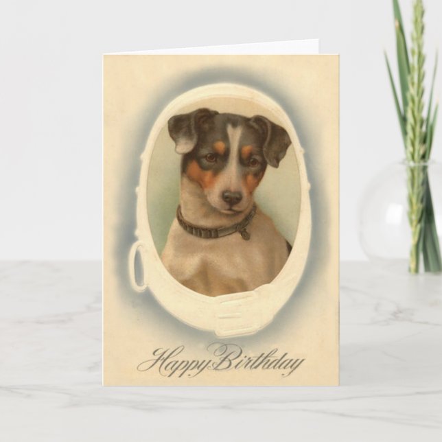 Jack Russell Terrier Halsband Födelsedag Kort (Framsida)