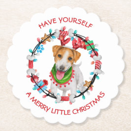 Jack Russell Terrier har ett God jul Underlägg Papper