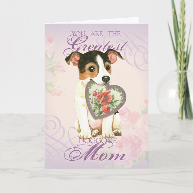 Jack Russell Terrier Heart Mamma Kort (Framsida)