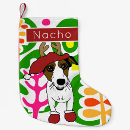 Jack Russell Terrier-helgdag Stocking Liten Julstrumpa