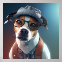 Jack Russell Terrier Hipster Hund Poster