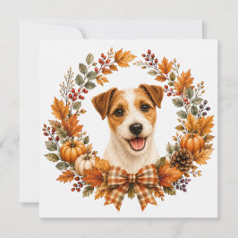 Jack Russell Terrier Höstkrans Anteckningskort