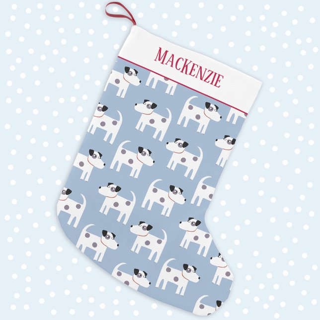 Jack Russell Terrier-Hund anpassade namn Liten Julstrumpa (Skapare uppladdad)
