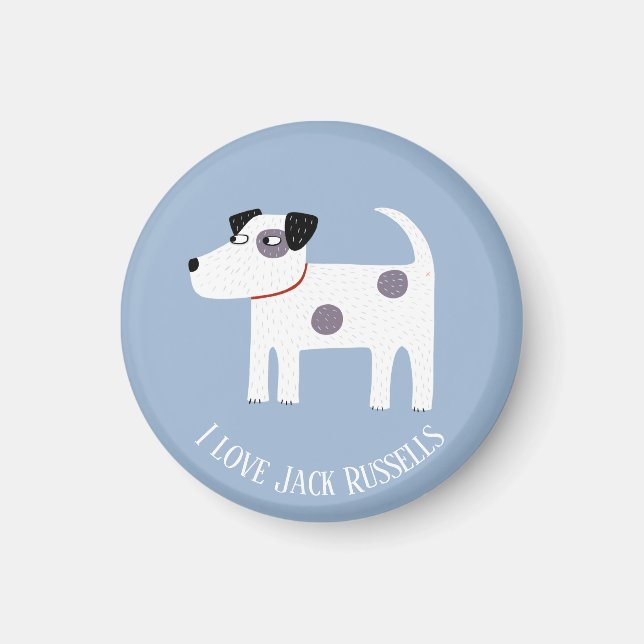 Jack Russell Terrier Hund Anpassningsbar Text Magnet (Framsidan)