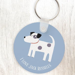 Jack Russell Terrier Hund Anpassningsbar Text Nyckelring