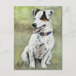 Jack Russell Terrier Hund Art Postcard Vykort