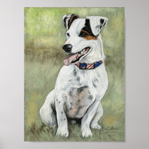 Jack Russell Terrier Hund Art Print Poster