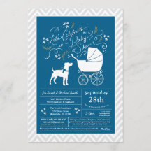 Jack Russell Terrier Hund Baby Shower Blue Boy
