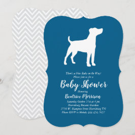 Jack Russell Terrier Hund Baby Shower Blue Boy Inbjudningar