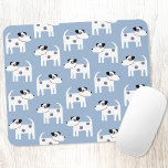Jack Russell Terrier Hund Blue Musmatta<br><div class="desc">En söt men fekalig Jack Russell Terrier hund på blå bakgrund. Dessa underbara små valper kallas också Parson Russell Terriers. Originalkonst av Nic Squirrell.</div>