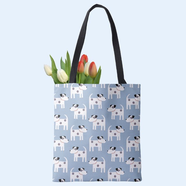 Jack Russell Terrier Hund Blue Tygkasse (Jack Russell Parson Terrier dog pattern blue tote bag)