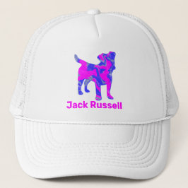 Jack Russell Terrier Hund Cute Rosa&Blue Silhouett Keps