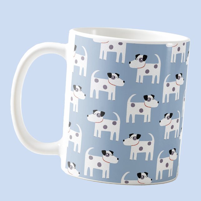 Jack Russell Terrier Hund design Kaffemugg (Parson Jack Russell Terrier pattern blue coffee mug)