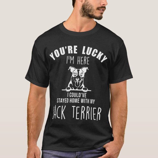 Jack Russell Terrier Hund Funny Souting T Shirt (Framsida)