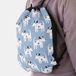 Jack Russell Terrier Hund Gympapåse<br><div class="desc">En söt men fekalig Jack Russell Terrier hund på blå bakgrund. Dessa underbara små valper kallas också Parson Russell Terriers. Originalkonst av Nic Squirrell.</div>