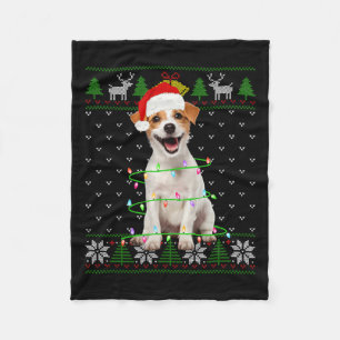 Jack Russell Terrier Hund Julgran Ljus Valp Fleecefilt