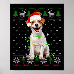 Jack Russell Terrier Hund Julgran Ljus Valp Poster