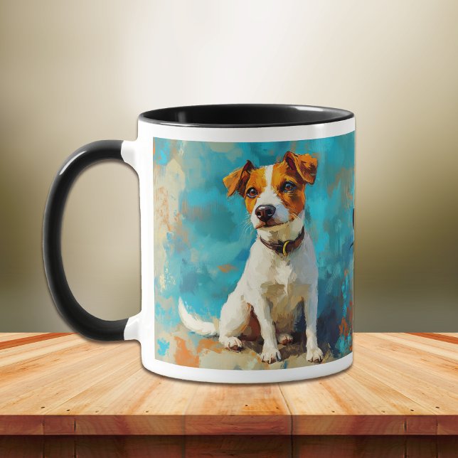 Jack Russell Terrier Hund Porträtt Mugg (Skapare uppladdad)