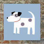 Jack Russell Terrier Hund Poster<br><div class="desc">En söt men fekalig Jack Russell Terrier hund på blå bakgrund. Dessa underbara små valper kallas också Parson Russell Terriers.</div>