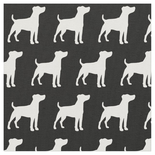 Jack Russell Terrier Hund Silhouette Pet Tyg (Närbild)