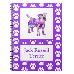 Jack Russell Terrier Hund Silhouette Tass PurplePY Anteckningsbok