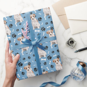 Jack Russell Terrier Hund Tassavtryck Mönster på B Presentpapper