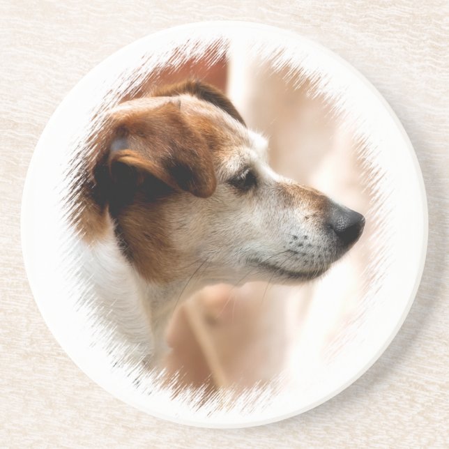 JACK RUSSELL TERRIER HUND UNDERLÄGG SANDSTEN (Framsidan)