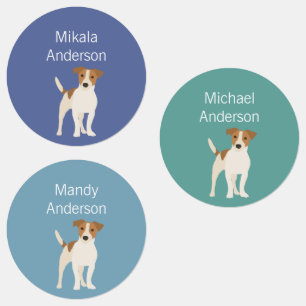 Jack Russell Terrier hund vattensäker etikett för 