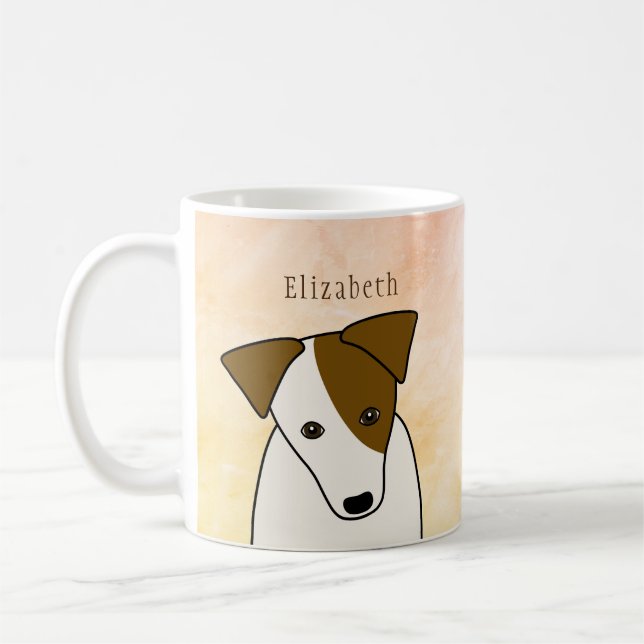 Jack Russell Terrier hund w head tilt personlig Kaffemugg (Vänster)