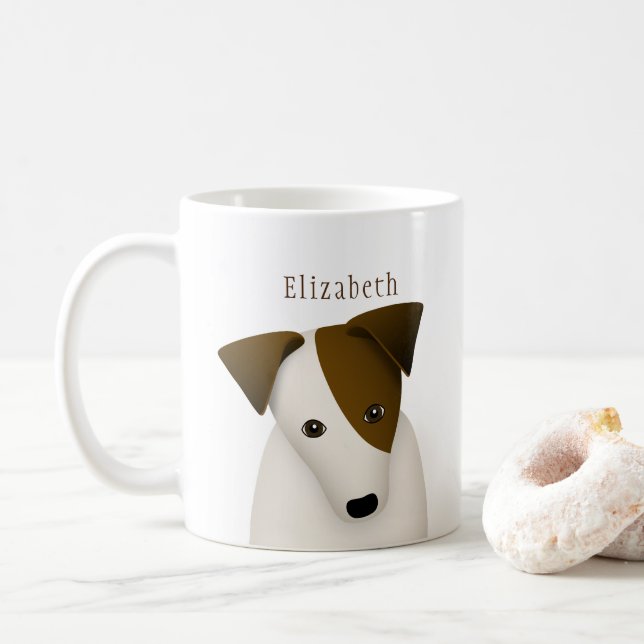 Jack Russell Terrier hund w head tilt personlig Kaffemugg (Med munk)