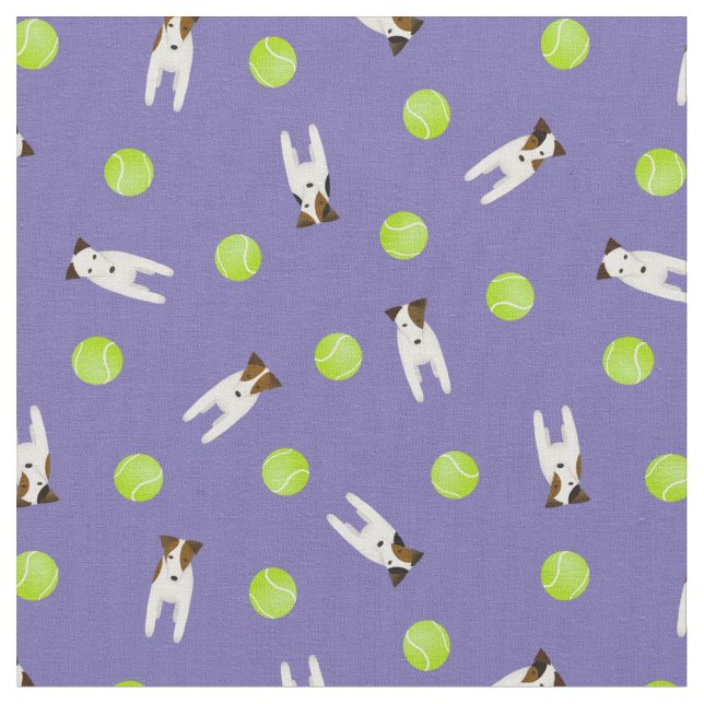 Jack Russell Terrier hundar w tennis bollar någon  Tyg (Närbild)