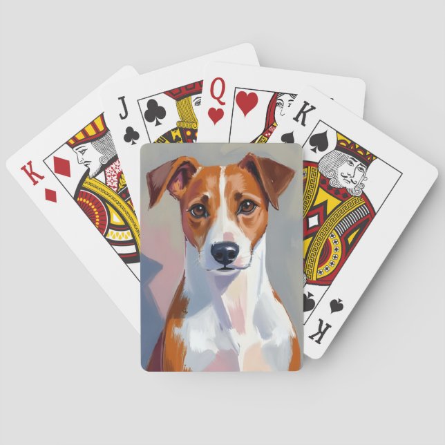 Jack Russell Terrier | Hundmålning Husdjur Casinokort (Baksidan)