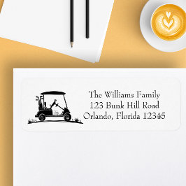 Jack Russell Terrier i Golf Cart Returadress Etikett