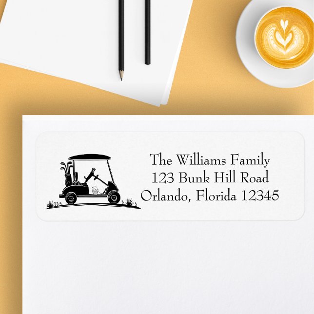 Jack Russell Terrier i Golf Cart Returadress Etikett (Skapare uppladdad)