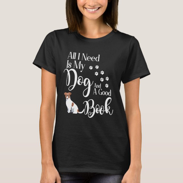 Jack Russell Terrier I kärlek My Hund Bok Reading T Shirt (Framsida)