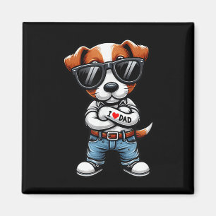 Jack Russell Terrier I Kärlek Pappa Rolig hund Tat Magnet