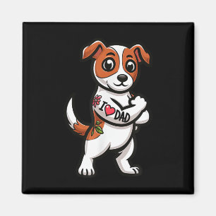 Jack Russell Terrier I Kärlek Pappa Rolig hund Tat Magnet