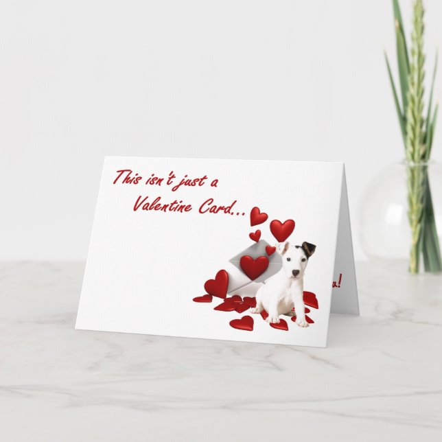 Jack Russell Terrier I Wuf You Valentine Helgkort (Framsida)