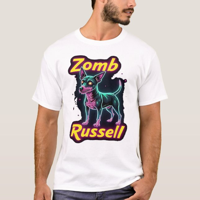 Jack Russell Terrier JRT Zombie Dog Halloween Esse T Shirt (Framsida)