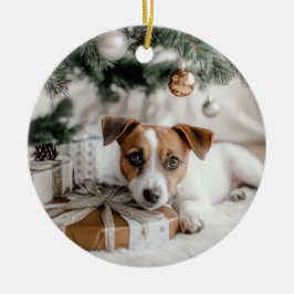 Jack Russell Terrier-jul Julgransprydnad Keramik