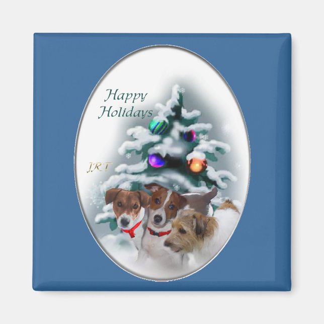 Jack Russell Terrier-julgåvor Magnet (Framsidan)