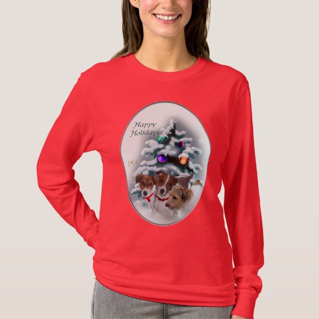 Jack Russell Terrier-julgåvor T Shirt (Framsida)