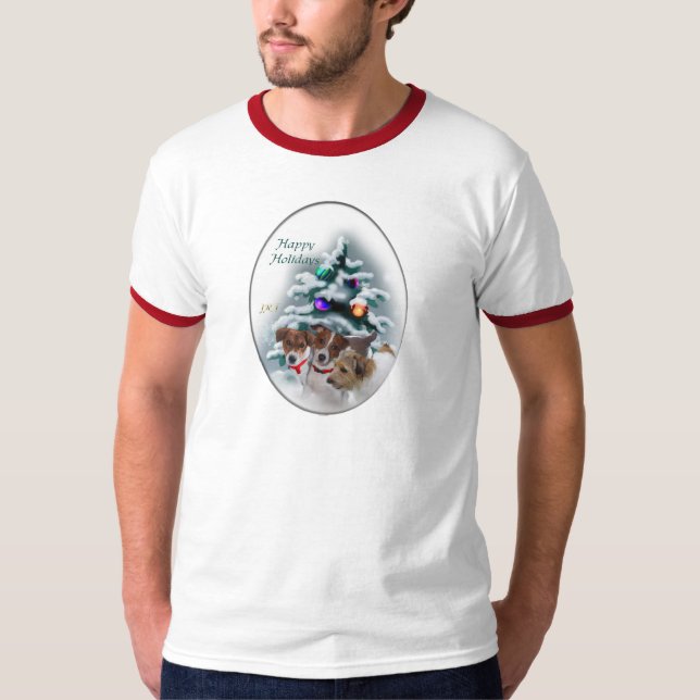Jack Russell Terrier-julgåvor T Shirt (Framsida)