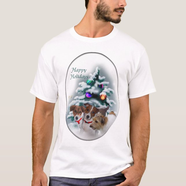 Jack Russell Terrier-julgåvor T-shirt (Framsida)