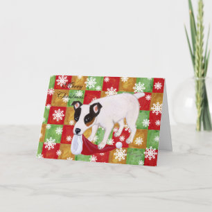 Jack Russell Terrier-julkort Snöflingor Helgkort