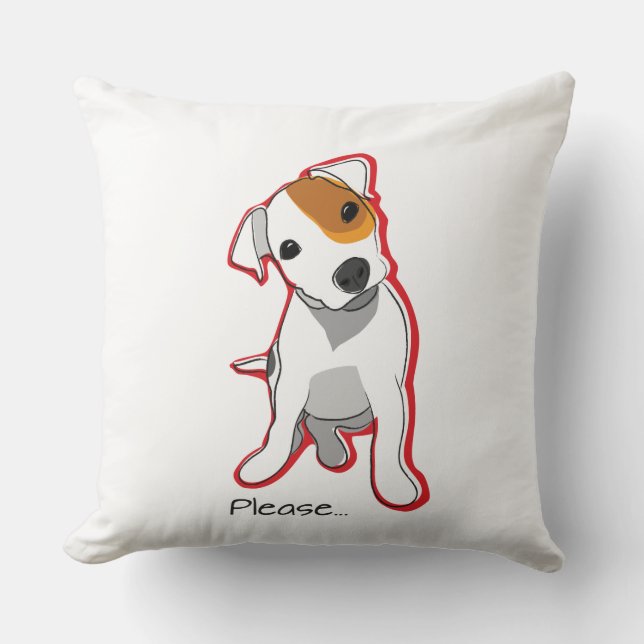 Jack Russell Terrier Kuddde Kudde (Framsida)