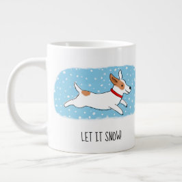 Jack Russell Terrier Låt det snöa Hund Anpassnings Jumbo Mugg