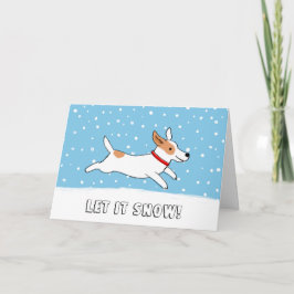 Jack Russell Terrier Låt det snöa Hund jul Helgkort