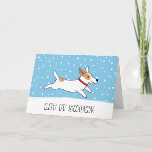 Jack Russell Terrier Låt det snöa Hund jul Helgkort