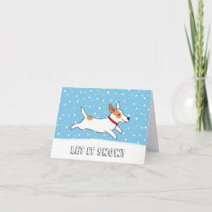 Jack Russell Terrier Låt det snöa Hund jul Helgkort